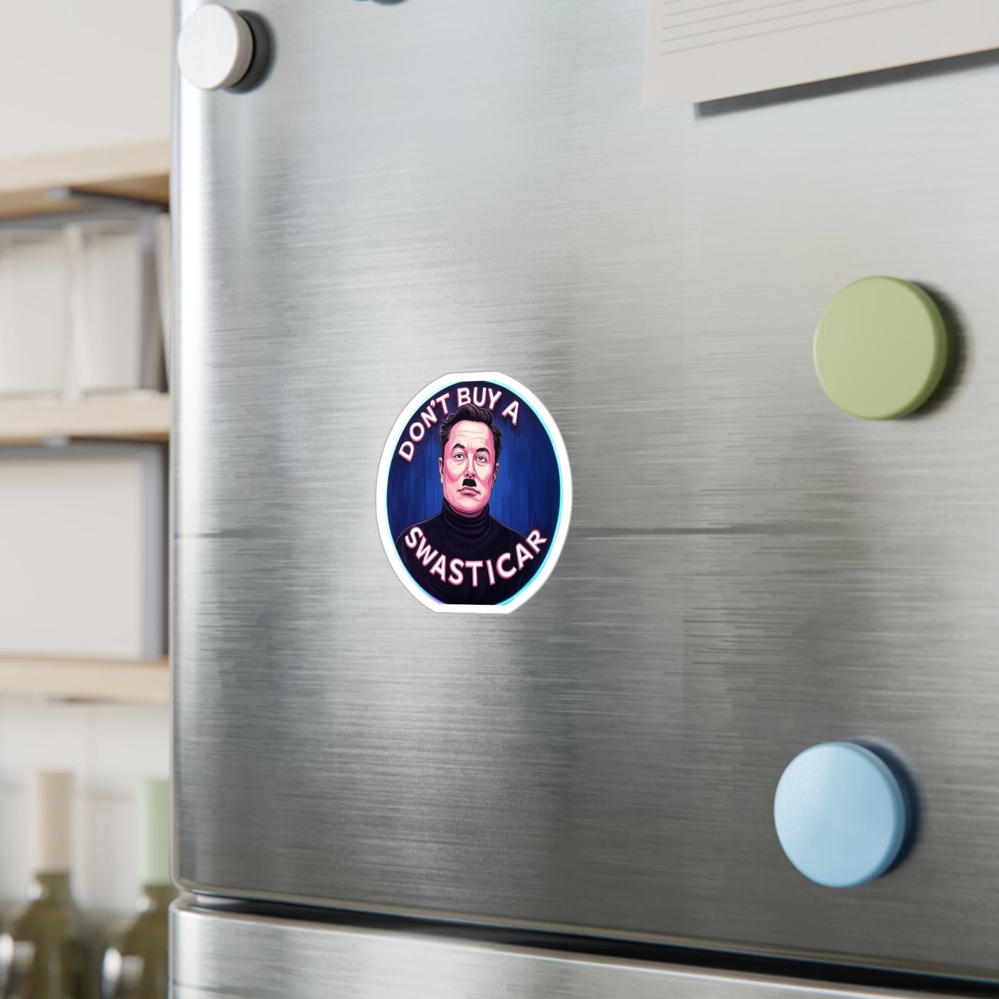 Anti Tesla Bumper Sticker, Anti-Elon Musk Car Decal – ‘Don’t Buy a Swasticar’ Satirical Sticker