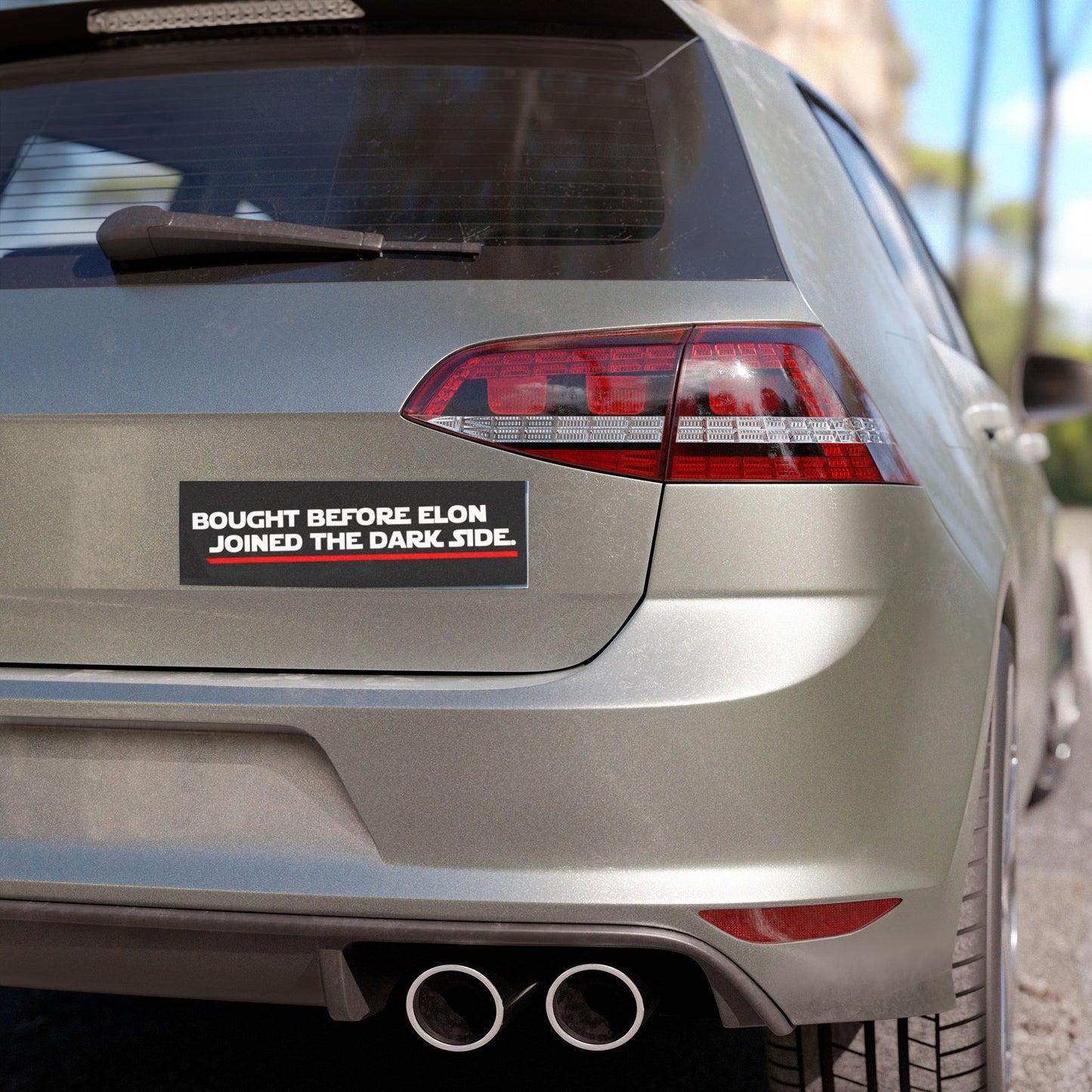Humorous Car Magnet - 'Bought Before Elon Joined the Dark Side' - Fun Vehicle Accessory for Tesla Owners