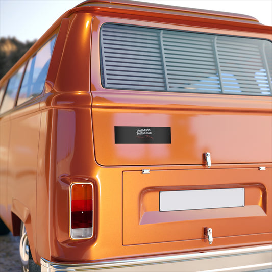 Anti-Elon Tesla Club Bumper Sticker - Bold & Fun Car Decal for Tesla Enthusiasts